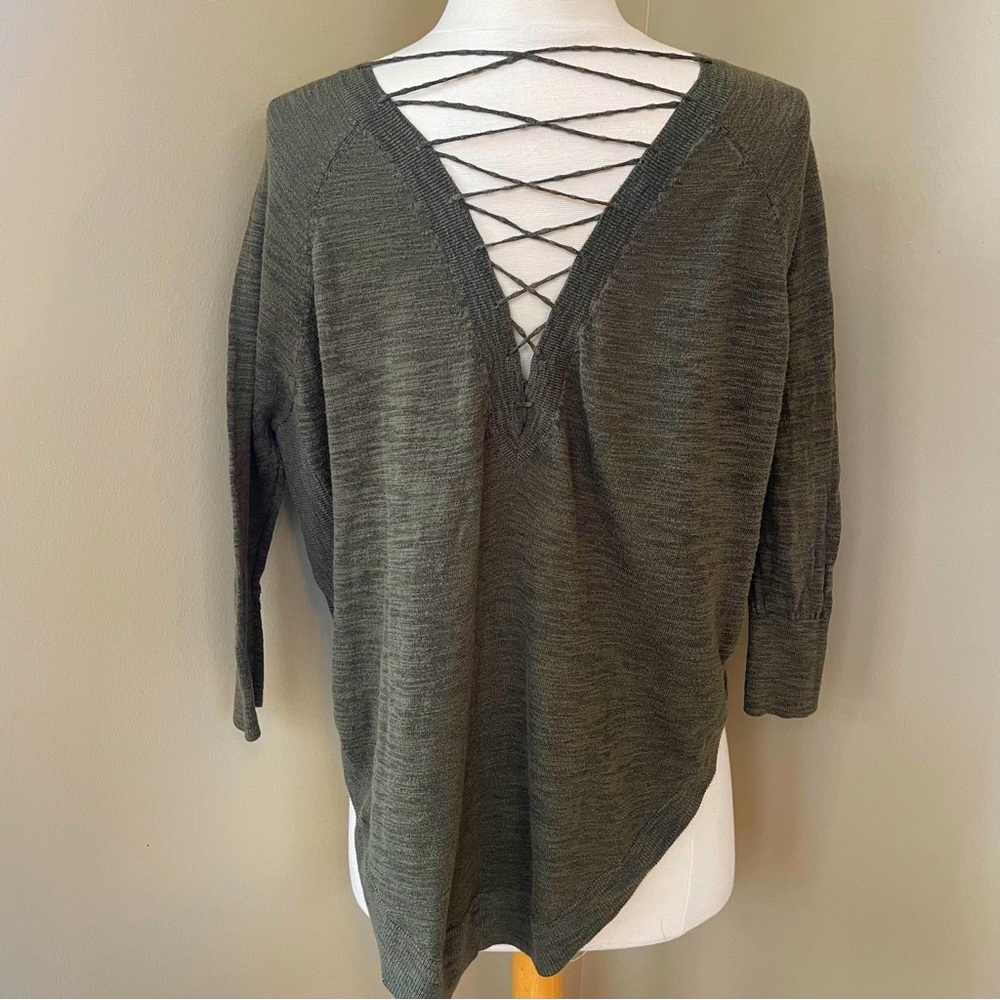 Dark Green Tunic with Lace Up Back